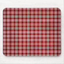 Red and White Plad Mouse Pad