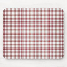 Red and White Plaid Mouse Pad