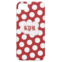 Red and white Polka-Dot  iPhone 5 Case- Customised
