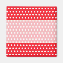 Red and White Polka Dot Pattern. Spotty. Magnet