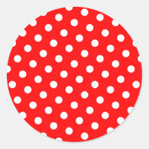 Red and White Polka Dots Stickers