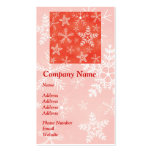 Red and White Snowflake Pattern Business Cards