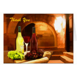 Red and White Wine in the Cellar Thanks Card