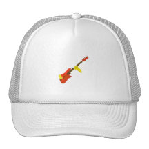 Red and yellow maracas graphic design hat
