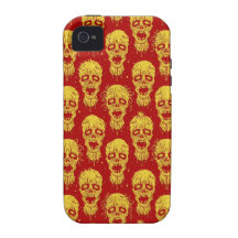 Red and Yellow Zombie Apocalypse Pattern iPhone 4/4S Case