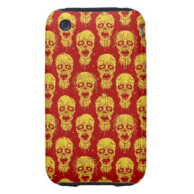 Red and Yellow Zombie Apocalypse Pattern Tough iPhone 3 Cases
