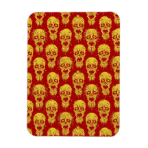 Red and Yellow Zombie Apocalypse Pattern Rectangular Magnet