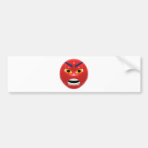 red angry smiley bumper stickers