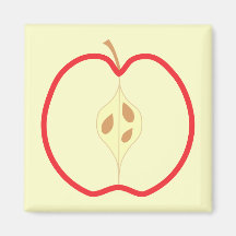 Red Apple Half. Fridge Magnet