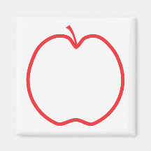 Red Apple Outline. Fridge Magnet