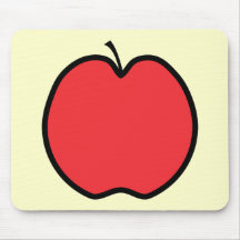 Red Apple with a Black Outline. Mousepads