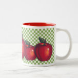Red Apples Green checks Coffee Mug
