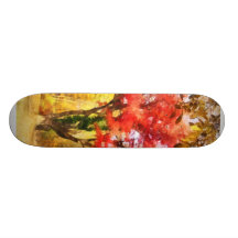 Red Autumn Sycamore Skate Deck