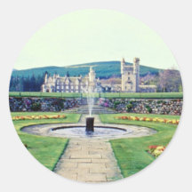 Red Balmoral gardens, Scotland flowers Round Stickers