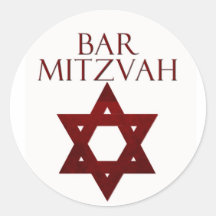 Red Bar Mitzvah stickers