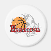 Red Basketball Tshirts and Gifts Refrigerator Magnets