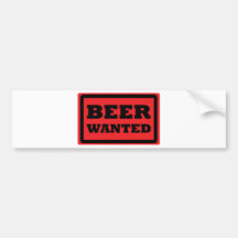 red beer wanted icon bumper sticker