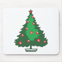 Red bell Christmas tree Mouse Mats