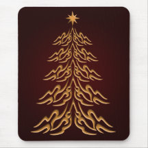 Red Bell  Christmas Tree Mouse Pad