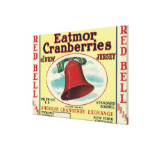 Red Bell Eatmor Cranberries Brand Label Canvas Print