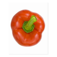 Red bell pepper top view postcards