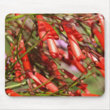 red bell-shaped flowers mouse mats