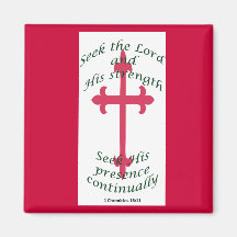 Red bible verse magnet