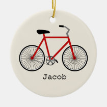Red Bicycle Personalised Ornament ornaments