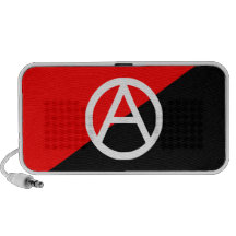 Red Black and White Anarchist Flag Anarchy Travelling Speakers
