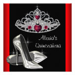 Red Black High Heels Tiara Black Quinceanea Announcement