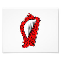red black ornate harp music design.png art photo