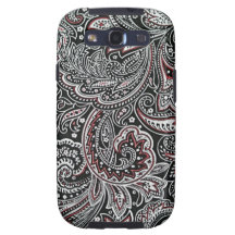 red black paisley design samsung galaxy cas samsung galaxy s3 case