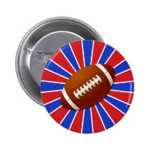 Red, Blue and White Retro Football Buttons