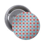 Red blue snowflakes on silver fade buttons