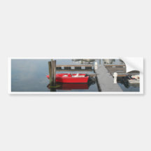 Red boat at Gloucester Bumper Sticker
