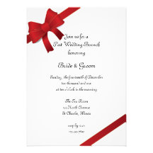 Red Bows Post Wedding Brunch Invitation