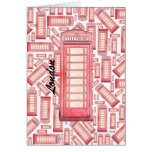 Red British phone booth greeting card