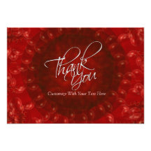 Red Bubbles Abstract Art Thank You Note Announcements