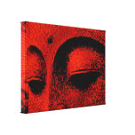 Red Buddha Wrapped Canvas Stretched Canvas Print