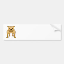 Red Bulldog. Dog Cartoon. Bumper Stickers