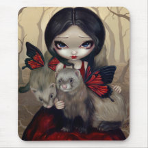 "Red Butterfly Ferrets" Mousepad