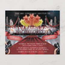 Red Carpet Bachelorette Party Invitation Personalised Flyer