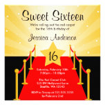Red Carpet Hollywood Sweet 16 Birthday Party Invite