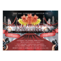 Red Carpet Quinceañera Invitation
