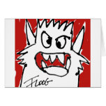 Red Cartoon Monster Greeting Card