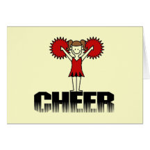 Red Cheerleader T-shirts and Gifts Greeting Card