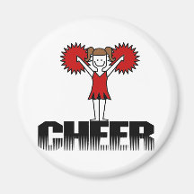 Red Cheerleader T-shirts and Gifts Magnets