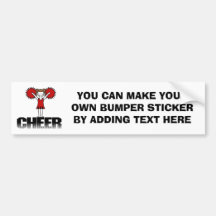 Red Cheerleader Tshirts and Gifts Bumper Sticker