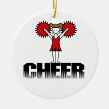 Red Cheerleader Tshirts and Gifts Christmas Ornament