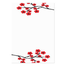 Red Cherry Blossoms Business Card